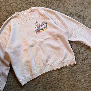 Vintage Chesterfield Pullover Sweatshirt with Motorcycle/Dirt Bike Graphic